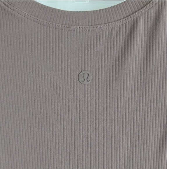 Lululemon All Aligned Ribbed Midi Dress, Taupetastic, Size 8 - Picture 5 of 5